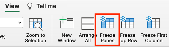 freeze specific row in excel steps: select freeze panes